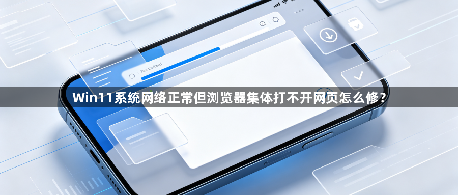 Win11系统网络正常但浏览器集体打不开网页怎么修?1