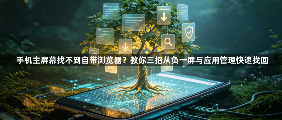 手机主屏幕找不到自带浏览器?教你三招从负一屏与应用管理快速找回1