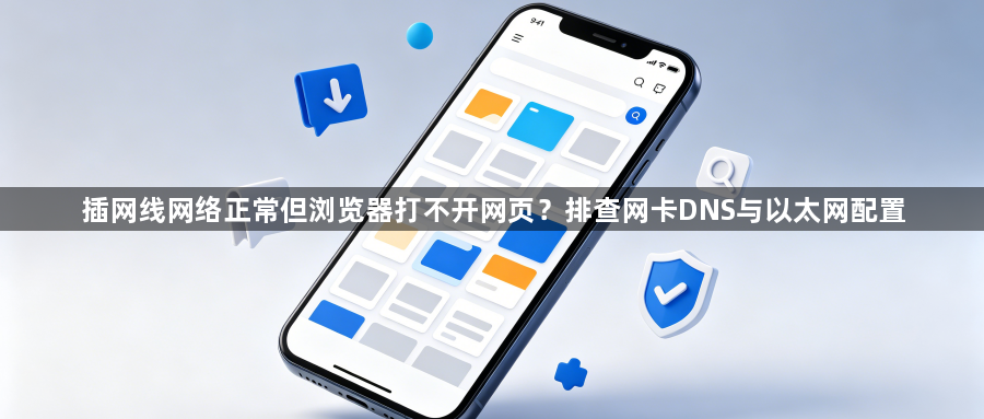 插网线网络正常但浏览器打不开网页?排查网卡DNS与以太网配置1
