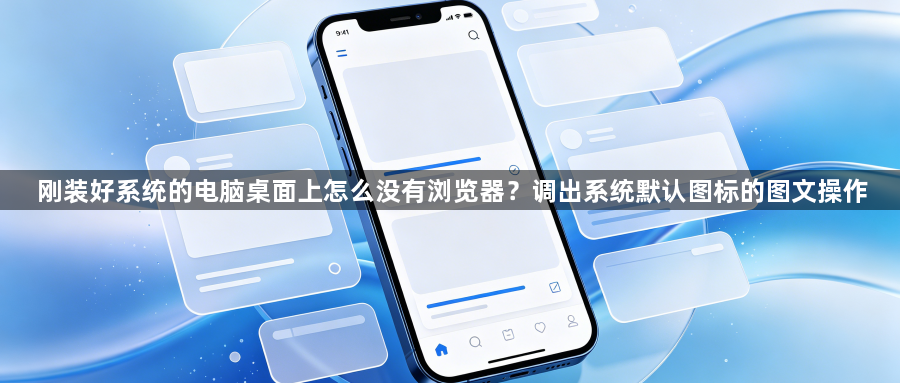 刚装好系统的电脑桌面上怎么没有浏览器?调出系统默认图标的图文操作1